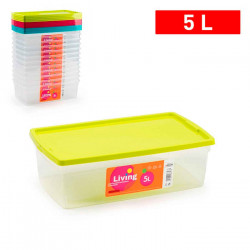 Tradineur - Caja de plástico de color surtido, modelo Living, 10,3 x 33,5 x 19 cm, capacidad 5 litros. Baúl con tapa para organi