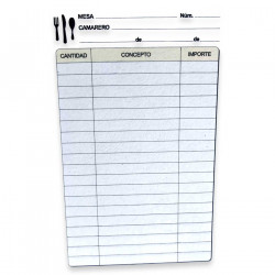 Tradineur - Bloc de camarero con hojas autocopiativas - Formato vertical - Original + Copia - Flexible y resistente - 15 x 9 cm 