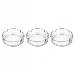 Tradineur - Pack de 2 ceniceros de Vidrio - Cenicero de Cristal Transparente para Cigarrillos - Ceniceros Exterior para Uso Priv