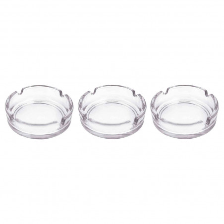 Tradineur - Pack de 2 ceniceros de Vidrio - Cenicero de Cristal Transparente para Cigarrillos - Ceniceros Exterior para Uso Priv