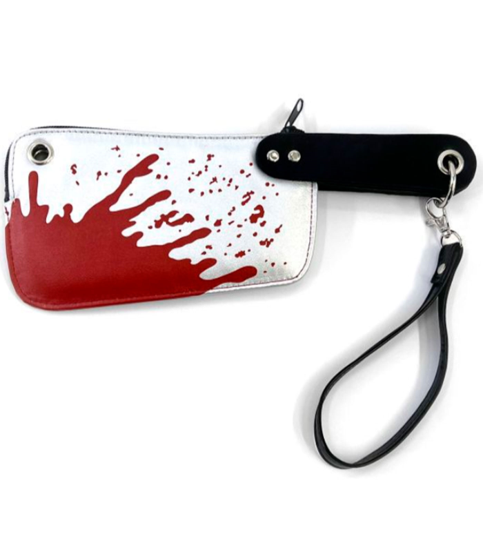 Tradineur - Bolso de mano con forma de cuchillo para mujer, incluye correa, complemento para disfraz, carnaval, halloween, cosplay, fiestas, 30 x 11,5 cm