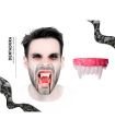 Tradineur - Dentadura de vampiro - Fabricado en plástico - Hecho para jóvenes y adultos, complemento para carnaval, halloween, fiestas, celebraciones.