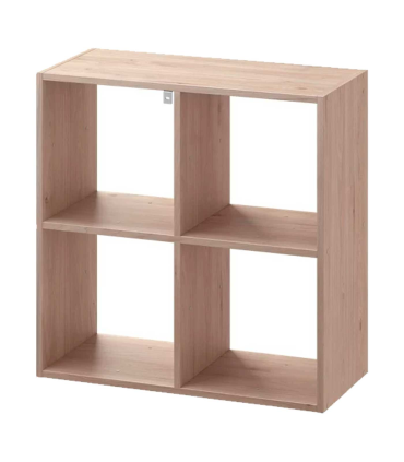 Tradineur - Estantería con 4 divisiones - Fabricado en madera - Decorativo de alta calidad, muy resistente y fácil limpieza - 60 x 60 x 30 cm - Color madera natural