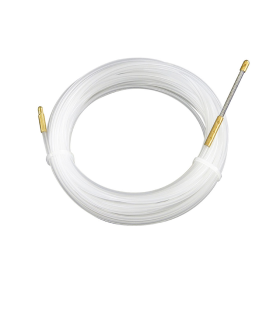 Tradineur - Tirador de cable 3mm x 15 m 100% Nylon Dispositivo de guía de cableado eléctrico color blanco