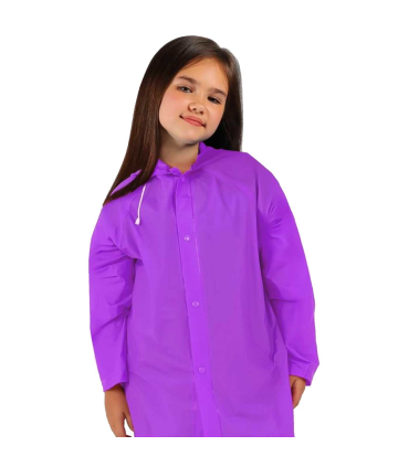 Tradineur - Chubasquero con capucha para niñas - Fabricado en poliéster - Costura termoselladas - Talla para niños de 6 - 8 años - Color Surtido