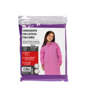 Tradineur - Chubasquero con capucha para niñas - Fabricado en poliéster - Costura termoselladas - Talla para niños de 6 - 8 años - Color Surtido