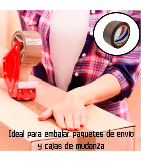 Tradineur - Cinta adhesiva de embalar, precinto multiusos para embalaje, sellar, empaquetar, cerrar cajas, resistente al desgarro, 4,8 cm x 120 m, marrón