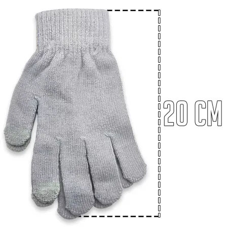 Tradineur - Guantes de puntos de 20 cm- Fabricado en acrílico suave y cálido - Accesorios para otoño e invierno - Diseño Aleator