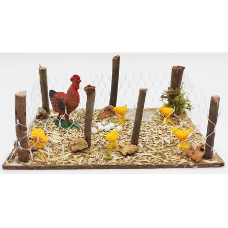 Tradineur - Corral para belén navideño, corcho y resina, animales de granja para nacimiento, figuras pesebre, navidad, decoració