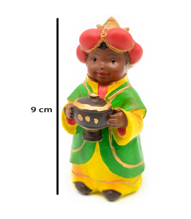 Tradineur - Figuras 3 Reyes Magos Naïf para belén navideño, marmolina, figuras decorativas para nacimiento, pesebre, navidad, adorno tradicional, 9 cm