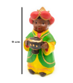 Tradineur - Figuras 3 Reyes Magos Naïf para belén navideño, marmolina, figuras decorativas para nacimiento, pesebre, navidad, adorno tradicional, 9 cm