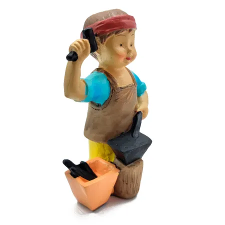 Tradineur - Figura de herrero naif para belén - Fabricado en marmolina - Figura decorativa divertida para nacimiento, navidad, d Tradineur - Figura de herrero naif para belén - Fabricado en marmolina - Figura decorativa divertida para nacimiento, navidad, d