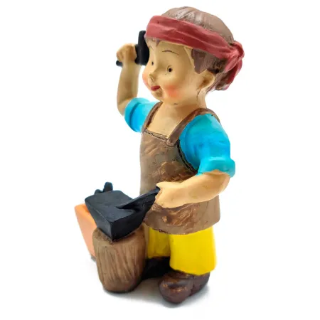 Tradineur - Figura de herrero naif para belén - Fabricado en marmolina - Figura decorativa divertida para nacimiento, navidad, d Tradineur - Figura de herrero naif para belén - Fabricado en marmolina - Figura decorativa divertida para nacimiento, navidad, d