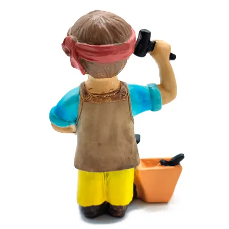 Tradineur - Figura de herrero naif para belén - Fabricado en marmolina - Figura decorativa divertida para nacimiento, navidad, d Tradineur - Figura de herrero naif para belén - Fabricado en marmolina - Figura decorativa divertida para nacimiento, navidad, d
