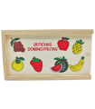 Tradineur - Dominó infantil de Frutas en caja de madera, 28 fichas, juego de mesa tradicional para niños, diversión, 16,7 x 9,5 x 4 cm