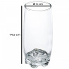 Tradineur - Set de 6 vasos de cristal modelo "Adora", base gruesa, aptos para lavavajillas, servir cócteles, cerveza, refrescos,