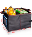 Tradineur - Organizador de maletero de coche, bolsa de almacenamiento plegable para vehículo, poliéster, incluye asas y bolsillos laterales, 38,5 x 31,5 x 25 cm