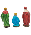 Tradineur - Reyes magos para belén navideño, durexina, figuras decorativas nacimiento, pesebre, navidad, decoración tradicional, 14 cm