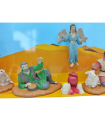 Tradineur - Set de 5 figuras anunciación para belén navideño 10 cm, durexina, figuras decorativas nacimiento, campesinos, ángel, pastores, pesebre, navidad, decoración tradicional