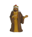 Tradineur - Figuras de reyes magos adorando para belén navideño 9,5 cm, durexina, figuras decorativas nacimiento, pesebre, navidad, decoración tradicional