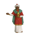 Tradineur - Figuras de reyes magos adorando para belén navideño 9,5 cm, durexina, figuras decorativas nacimiento, pesebre, navidad, decoración tradicional