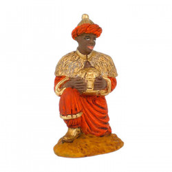 Tradineur - Figuras reyes magos adorando y camello para belén navideño, durexina, figuras decorativas nacimiento, pesebre, navid