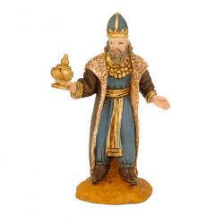 Tradineur - Figuras reyes magos adorando y camello para belén navideño, durexina, figuras decorativas nacimiento, pesebre, navid