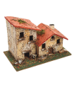 Tradineur - Grupo de casas rurales de corcho para belén navideño 11 x 15,5 x 9 cm, casas decorativas de pueblo, aldea para nacimiento, pesebre, navidad, decoración tradicional, modelo aleatorio