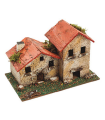 Tradineur - Grupo de casas rurales de corcho para belén navideño 11 x 15,5 x 9 cm, casas decorativas de pueblo, aldea para nacimiento, pesebre, navidad, decoración tradicional, modelo aleatorio