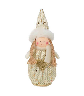 Tradineur - Muñeco de felpa navideño decorativo para mesas, estanterías, repisas, chimeneas, decoración navidad, hogar, 11 cm, modelo aleatorio