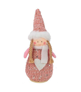 Tradineur - Muñeco de felpa navideño decorativo para mesas, estanterías, repisas, chimeneas, decoración navidad, hogar, 11 cm, modelo aleatorio