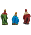 Tradineur - Reyes magos adorando para belén navideño, durexina, figuras decorativas nacimiento, pesebre, navidad, decoración tradicional, 7 cm