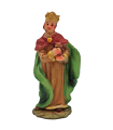 Tradineur - Reyes magos adorando para belén navideño, durexina, figuras decorativas nacimiento, pesebre, navidad, decoración tradicional, 7 cm