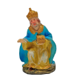 Tradineur - Reyes magos adorando para belén navideño, durexina, figuras decorativas nacimiento, pesebre, navidad, decoración tradicional, 7 cm