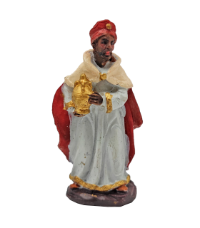 Tradineur - Reyes magos adorando para belén navideño, durexina, figuras decorativas nacimiento, pesebre, navidad, decoración tradicional, 7 cm