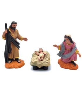 Tradineur - Set de 5 figuras del nacimiento de belén - Fabricado en Durexina - Figuras decorativas divertidas para nacimiento, navidad, decoración tradicional 