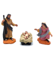 Tradineur - Set de 5 figuras del nacimiento de belén - Fabricado en Durexina - Figuras decorativas divertidas para nacimiento, navidad, decoración tradicional 