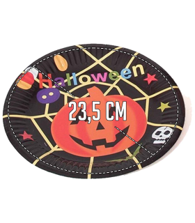 Tradineur - Set de platos de cartón desechables para Halloween - Ideal para compartir en halloween con amigos o familiares - 10 Unidades - Ø 23,5 cm 