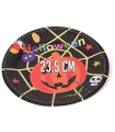 Tradineur - Set de platos de cartón desechables para Halloween - Ideal para compartir en halloween con amigos o familiares - 10 Unidades - Ø 23,5 cm 