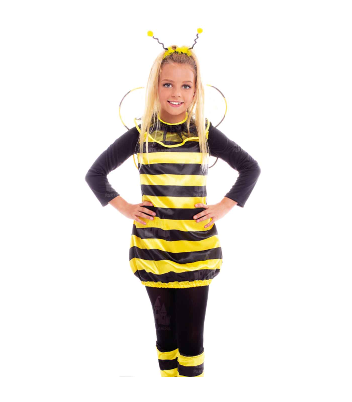 Disfraz de abeja color amarillo y negro para niños de 3 a 4 años para las fiestas carnavales, halloween, fiestas, celebraciones.