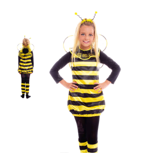 Disfraz de abeja color amarillo y negro para niños de 3 a 4 años para las fiestas carnavales, halloween, fiestas, celebraciones.