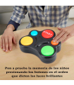 Tradineur - Juego de memoria con luces y sonidos, memorizar secuencias de colores, juego de mesa, interacción, habilidad, funciona con pilas, 10 x 8,5 x 2,5 cm