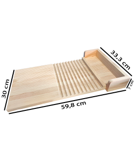 Tradineur - Tabla para lavar ropa a mano, madera natural, lavado manual, lavandería, resistente y duradera, diseño sencillo y práctico, 59,8 x 33,3 x 7 cm