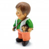 Tradineur - Figura de pastor con leña para Belén - Estilo naïf - Marmolina - Figura decorativa divertida para nacimiento, navida