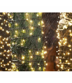 Tradineur - Tira de 50 luces navideñas LEDs a pilas (no incluidas) - Apto solo para interior y exterior - Función de luz foja e intermitente - 4 Metros - Color Luz Cálida