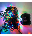 Tradineur - Tira de 50 luces LEDs para navidad a pilas (no incluidas) - Apto solo para interior y exterior - Función de luz foja e intermitente - 4 Metros - Multicolor