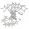 Tradineur - Cortina de luces LED con estrellas, guirnalda luminosa para interior, 9W, incluye mando regulador, Navidad, ventana,