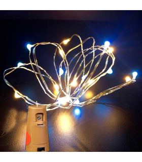 Tradineur - Alambre de 50 luces navideñas para botella LEDs - Apto solo para interior - Función de luz foja e intermitente - 5 Metros - Color Blanco