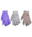 Tradineur - Guantes cortos de punto - 20 cm - Tela acrílica suave y cálida - Accesorios para otoño e invierno - Diseño Aleatorio