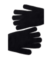 Tradineur - Guantes cortos de punto - 21 cm - Tela acrílica suave y cálida - Accesorios para otoño e invierno - Color Negro